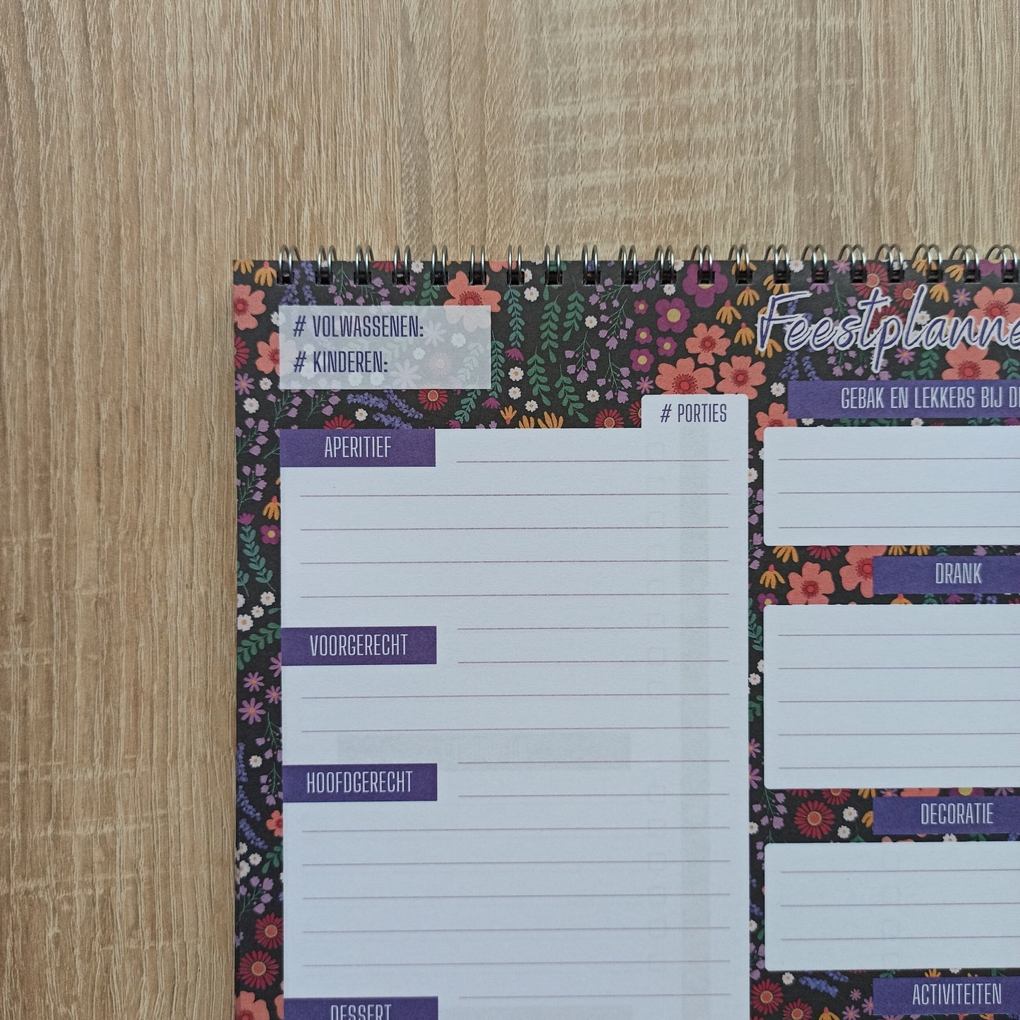 De ultieme Maaltijdplanner in Midnight Garden print