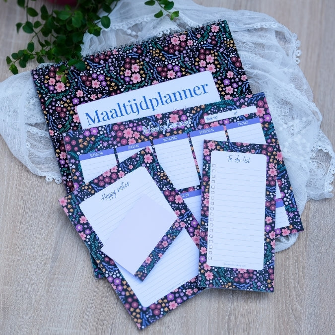 Compleet georganiseerd pakket in Midnight Garden print (set)