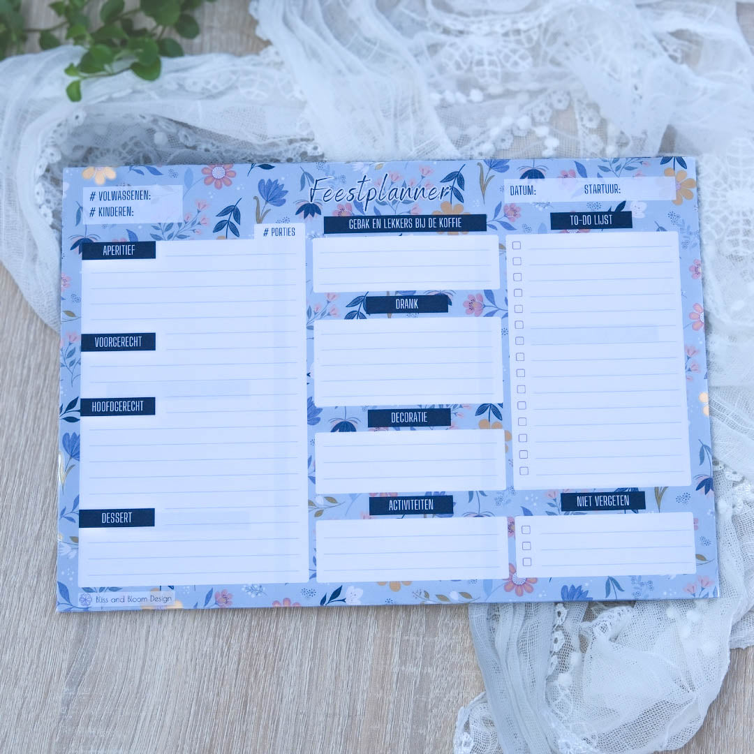 Set Maaltijdplanner met Feestplanner in Sunny Petals Print