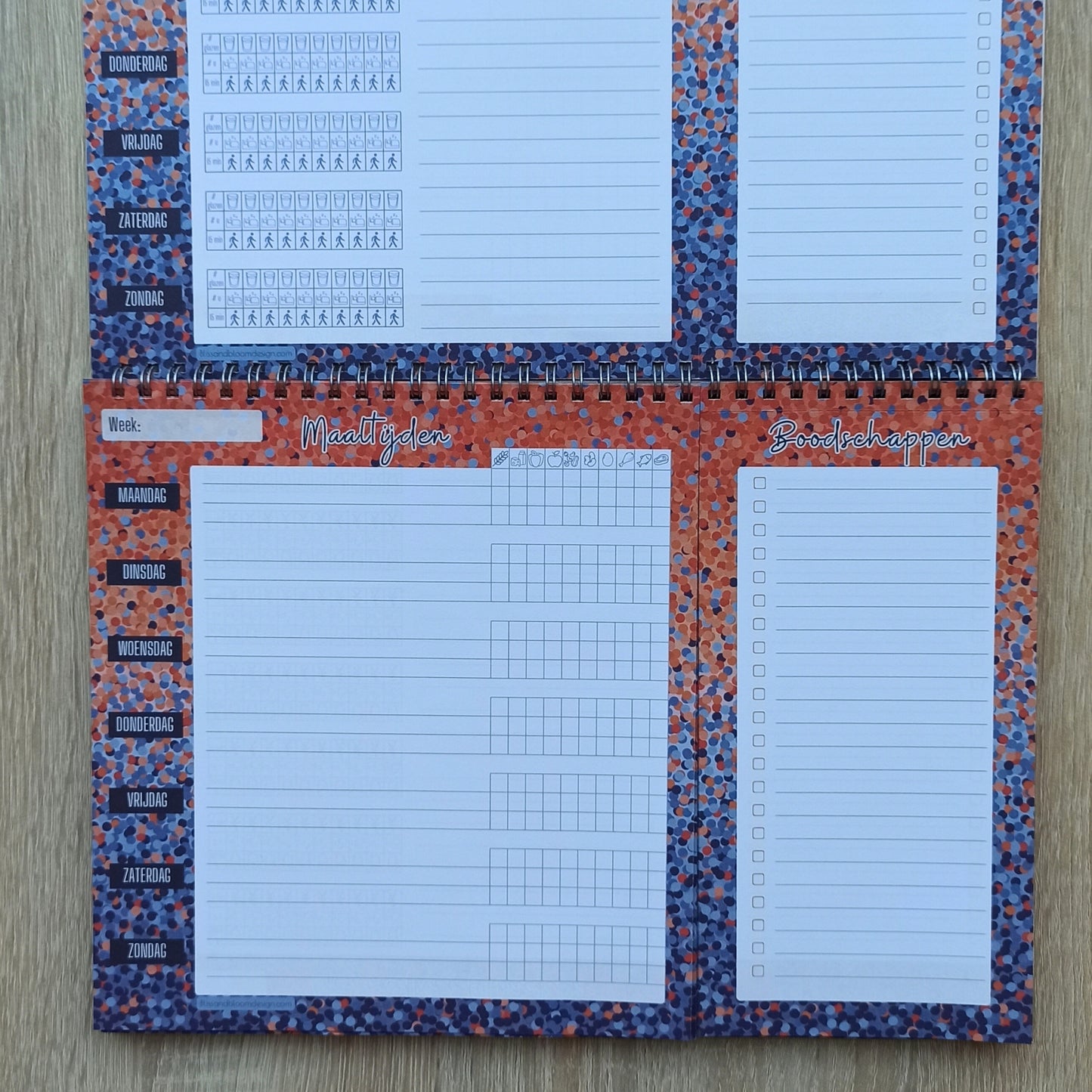 Set Maaltijdplanner en Weekplanner in Crazy Dots print