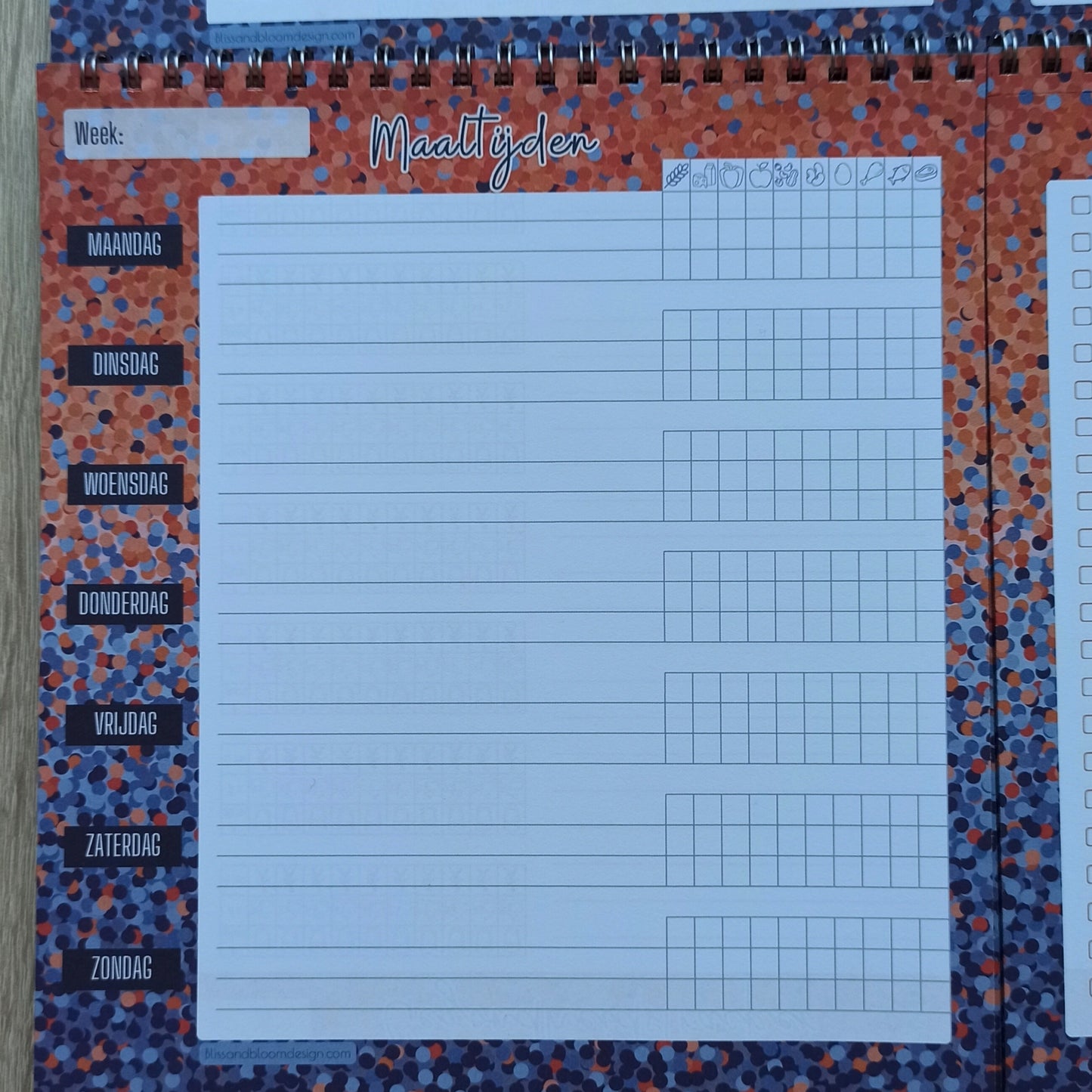 Set Maaltijdplanner en Weekplanner in Crazy Dots print