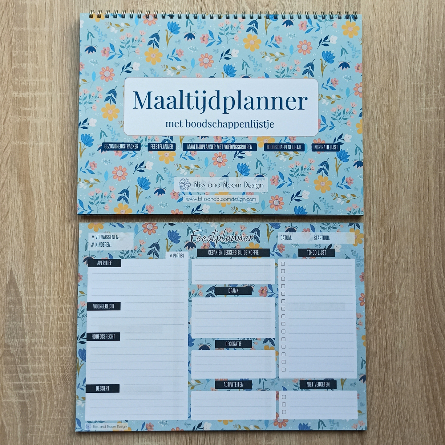 Set Maaltijdplanner met Feestplanner in Sunny Petals Print