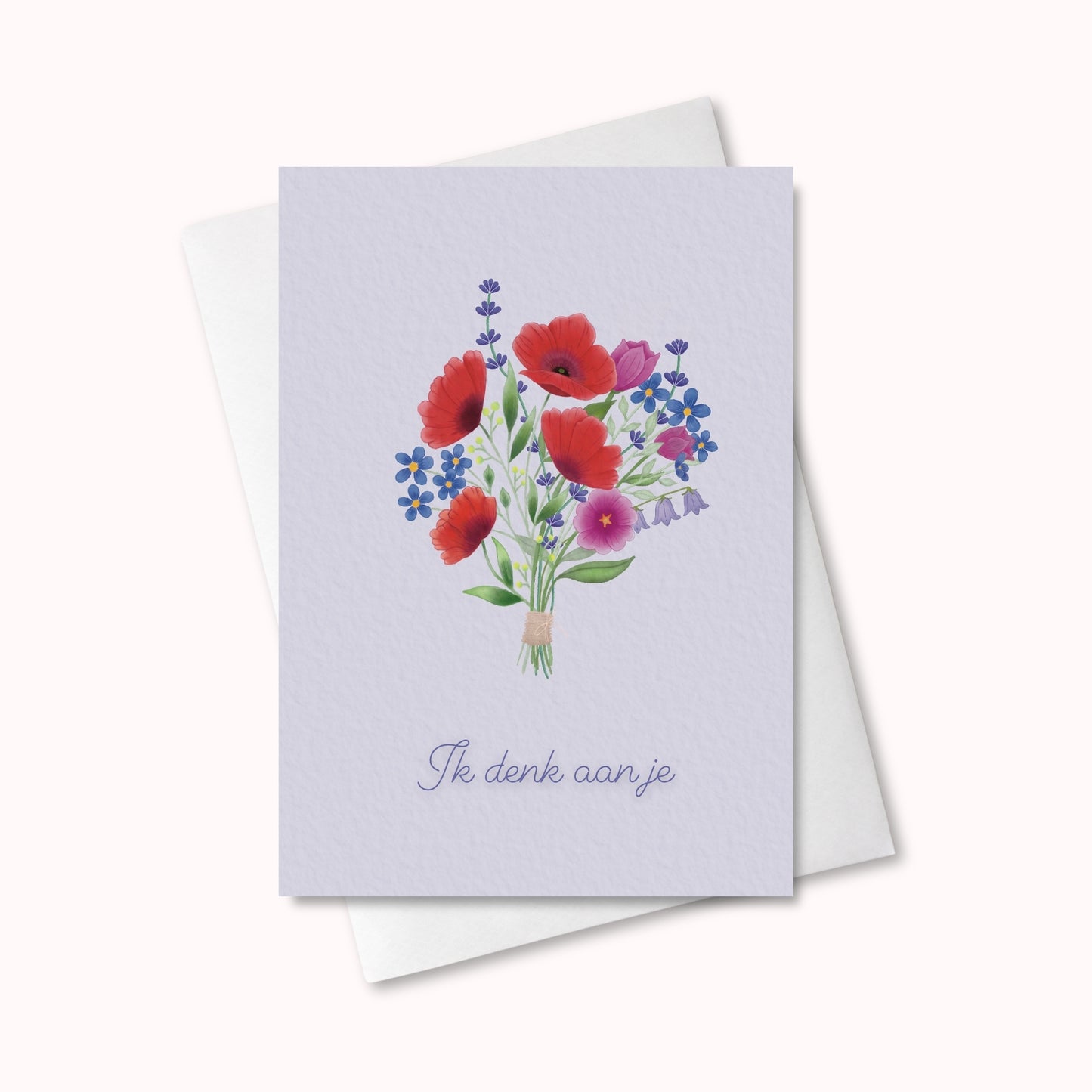 Kaart Boeket bloemen "Ik denk aan je"