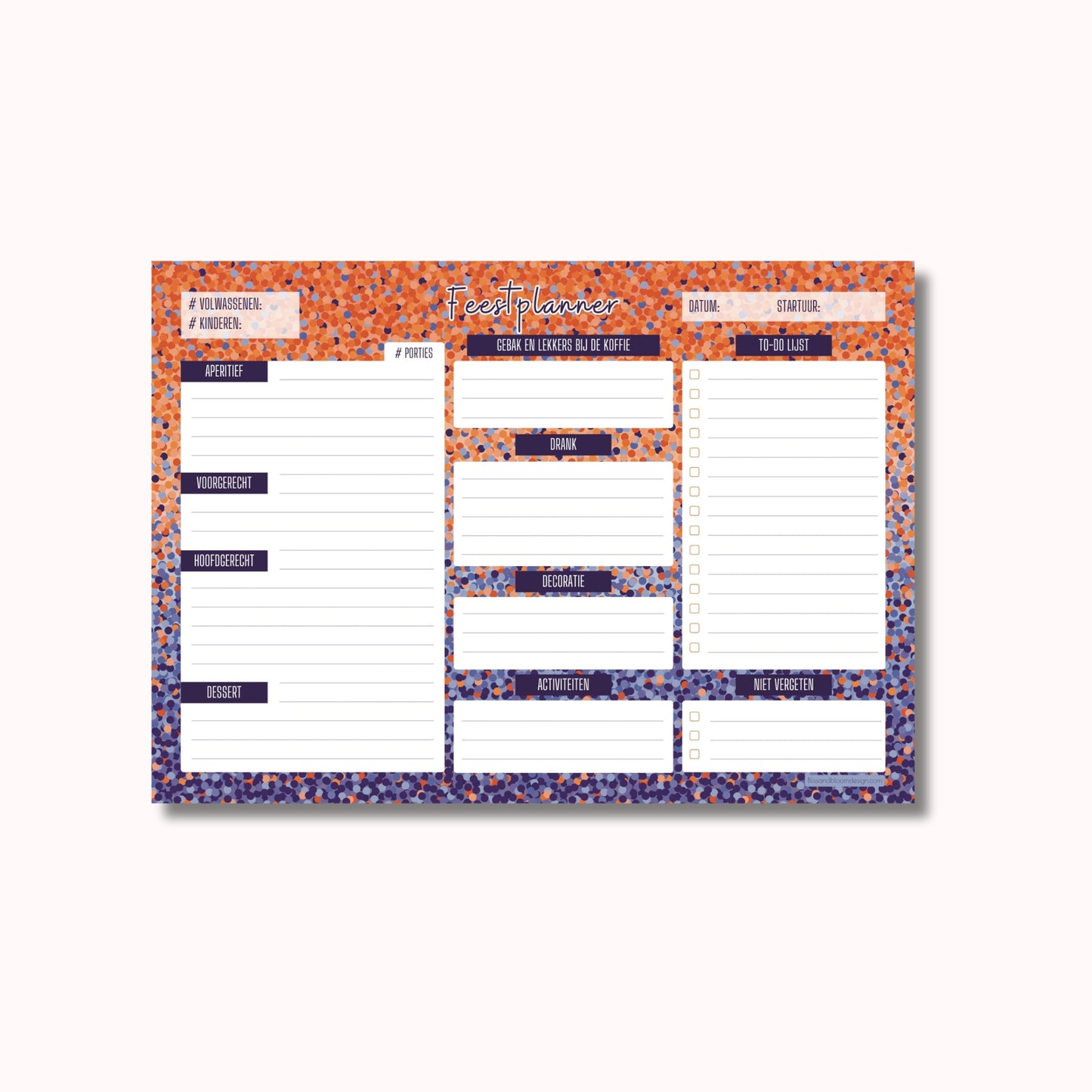 Feestplanner Crazy Dots print
