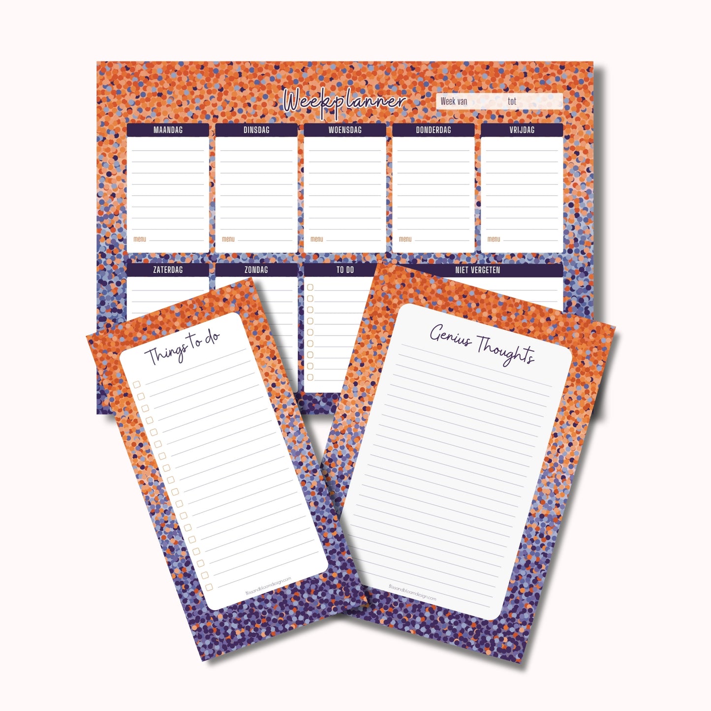 Paperloverset in Crazy Dots print (3 stuks)