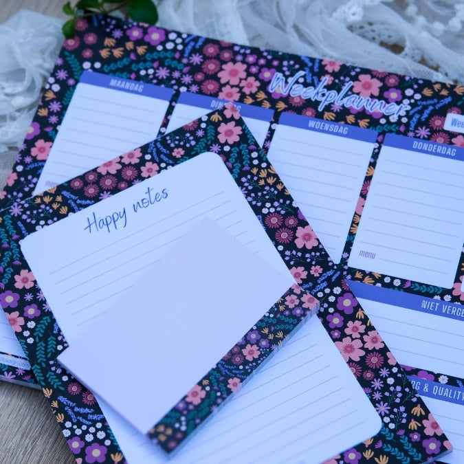 Paperloverset in Midnight Garden print (3 stuks)