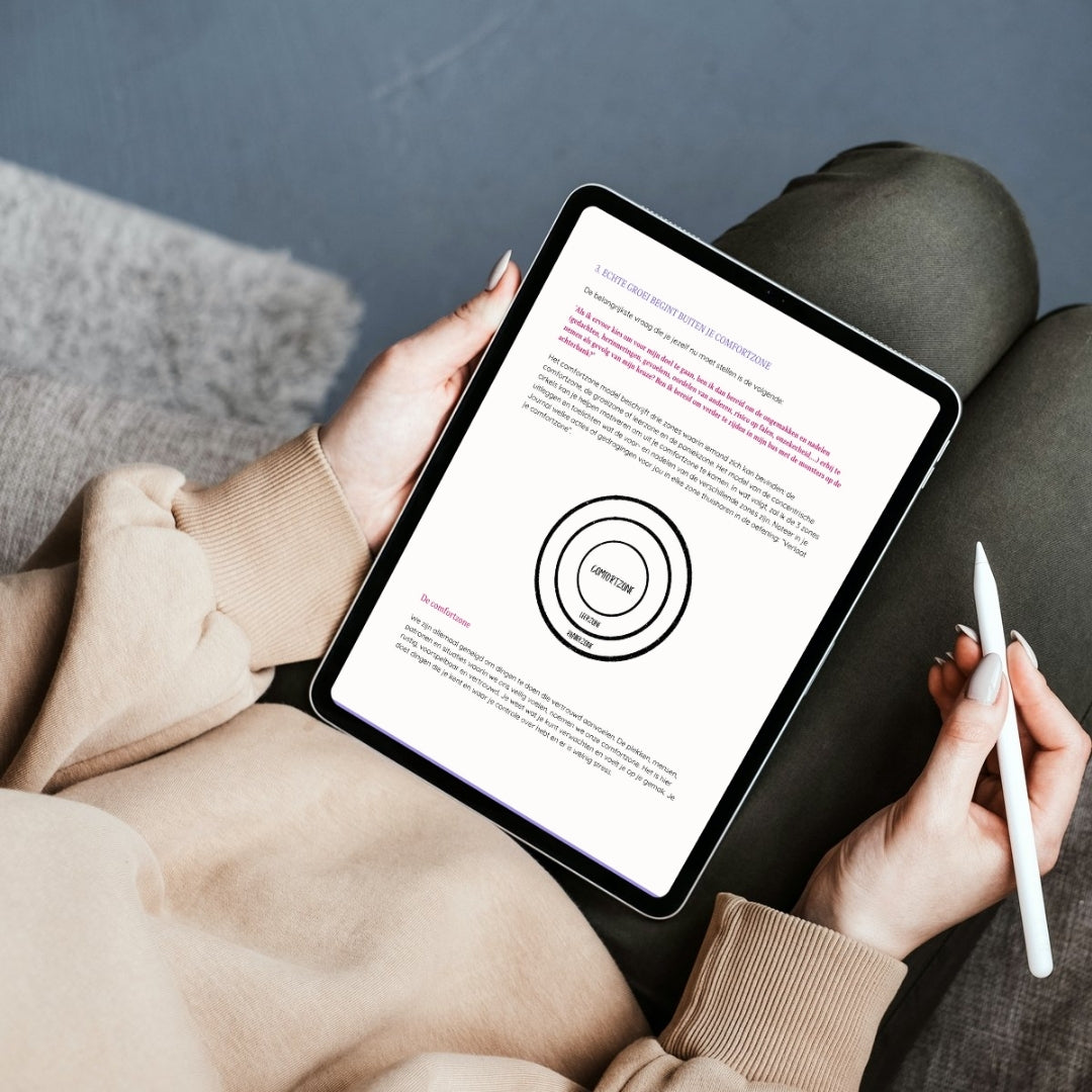 Comfortzonemodel als deel van digitale cursus over waardengericht leven