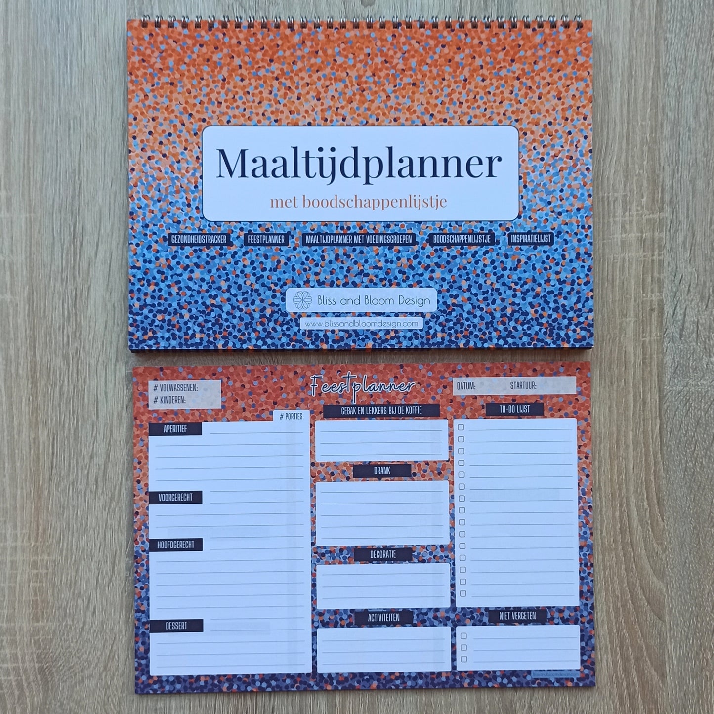 Set Maaltijdplanner met Feestplanner in Crazy Dots print