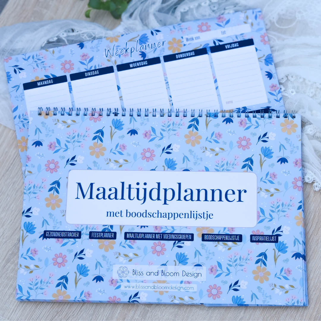 Set Maaltijdplanner en Weekplanner in Sunny Petals print