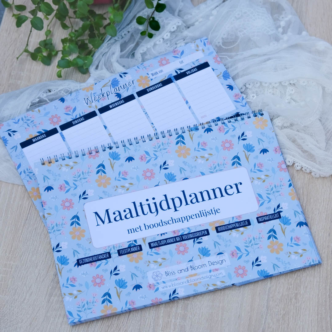Set Maaltijdplanner en Weekplanner in Sunny Petals print