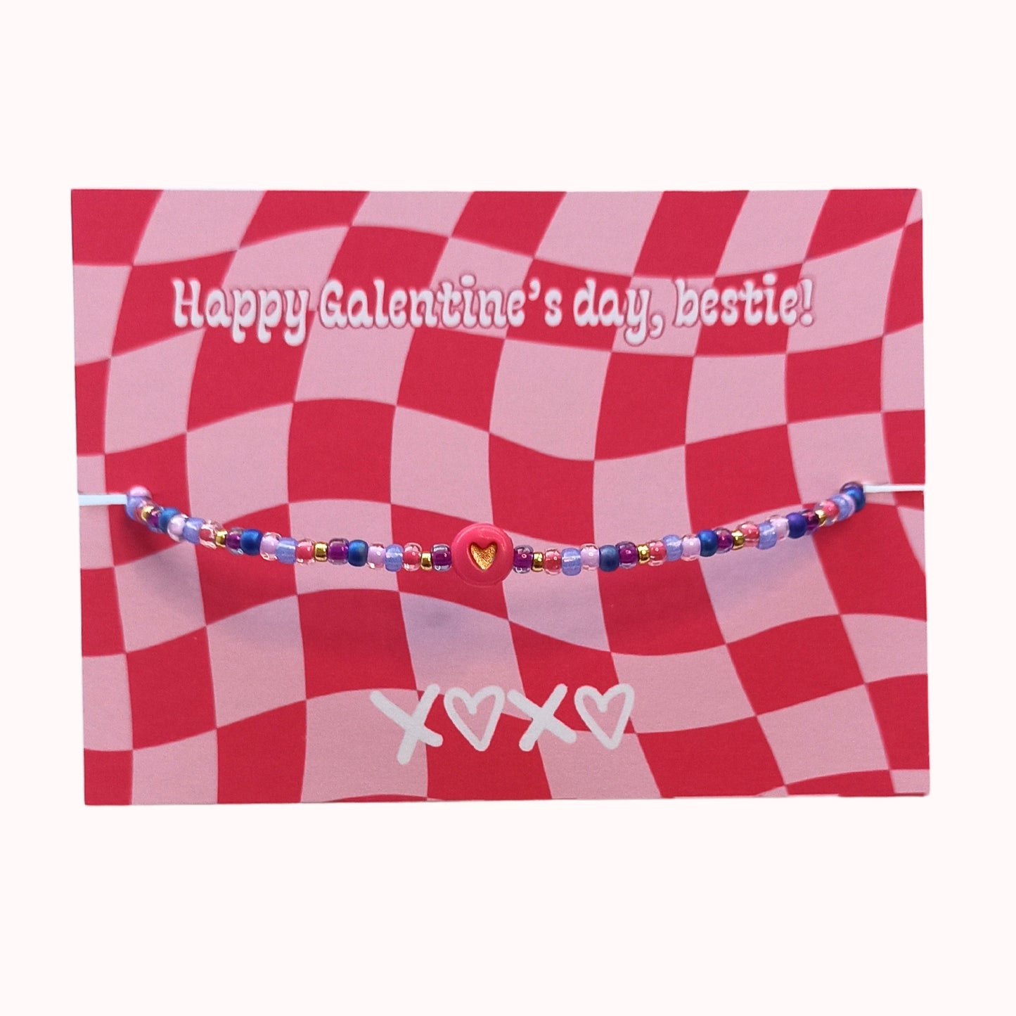 Sweetheart fijne armband met rocailles Paars fuchsia lila goud
