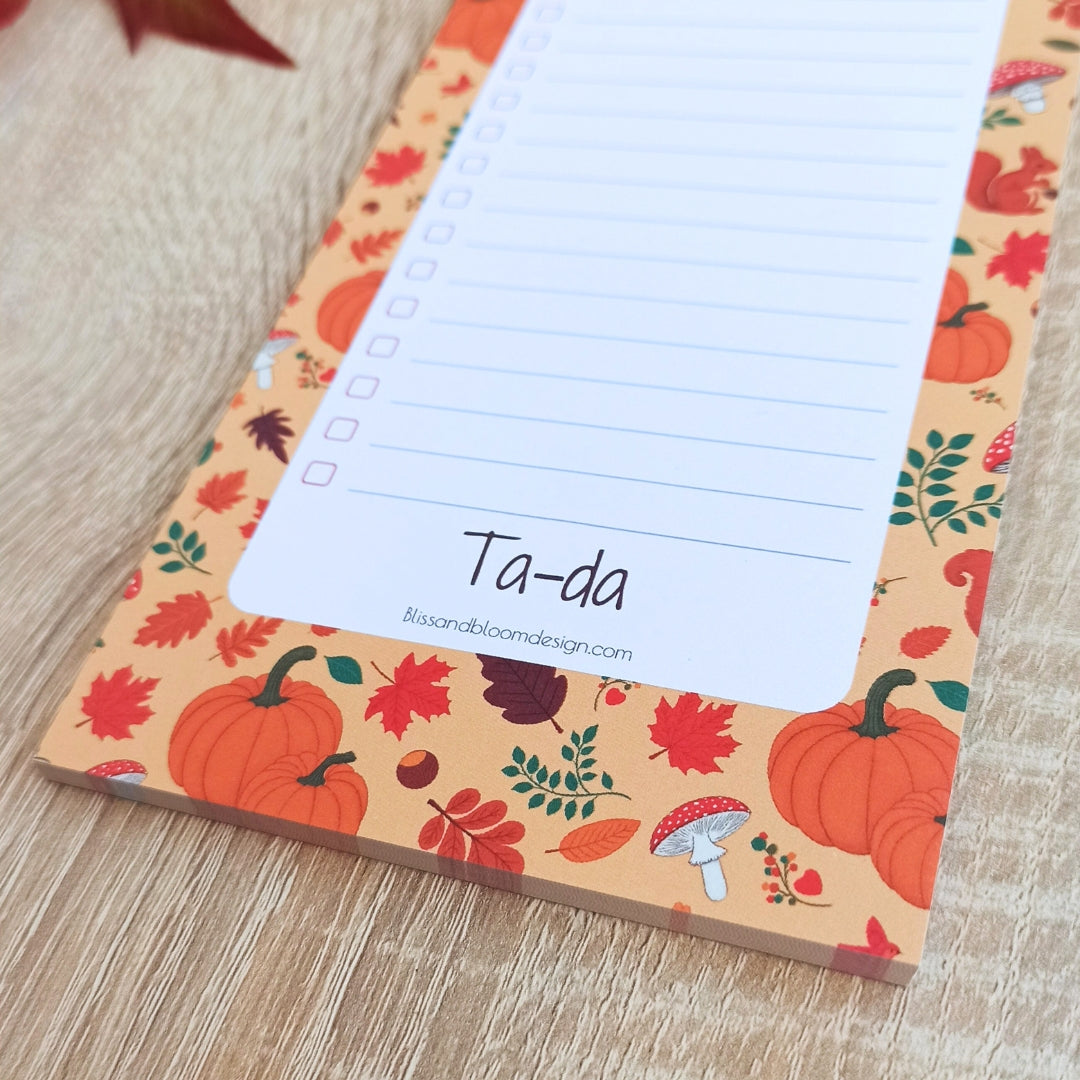 To-do lijstje "Ta da" in Cozy Fall print