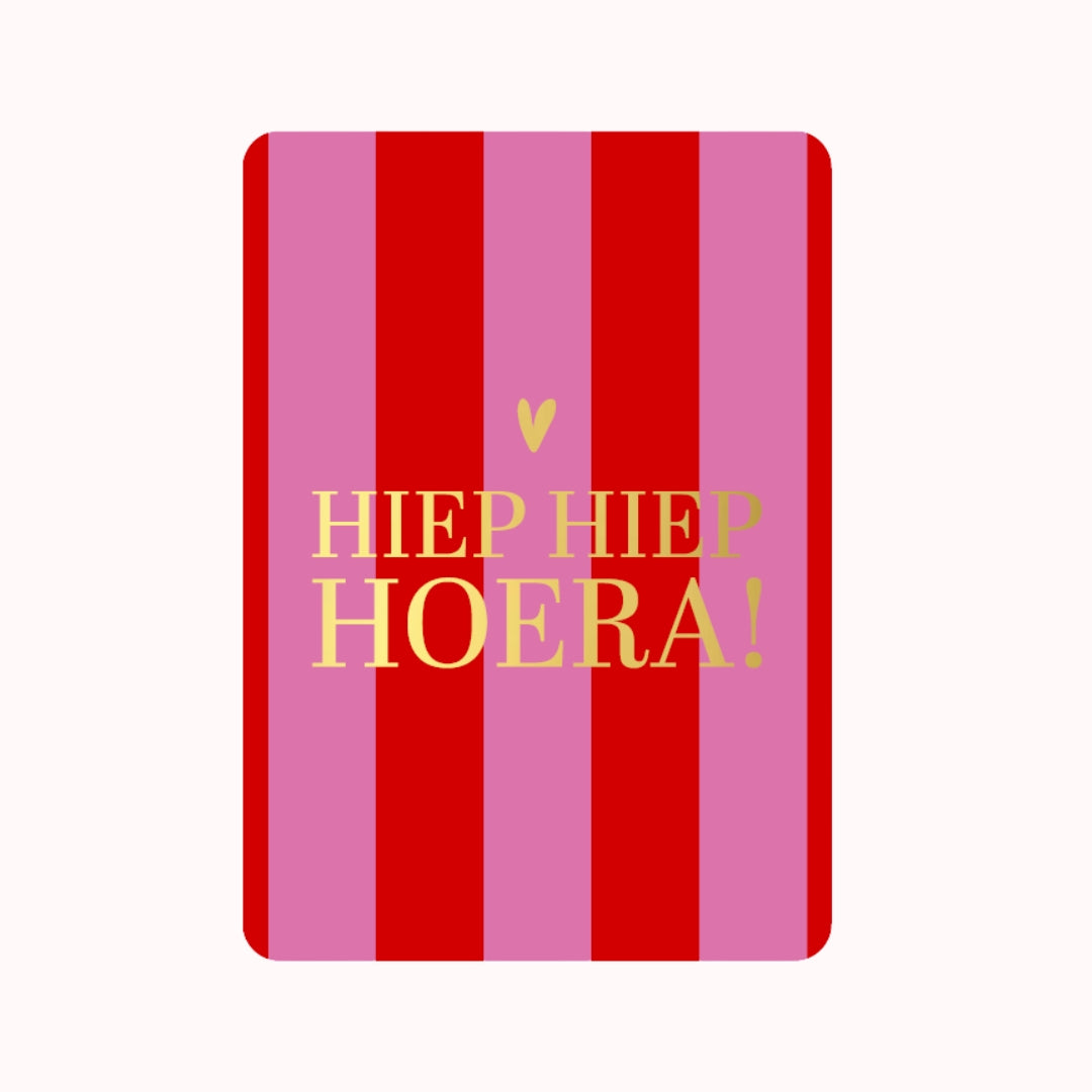 Wenskaart "Hiep hiep hoera!"