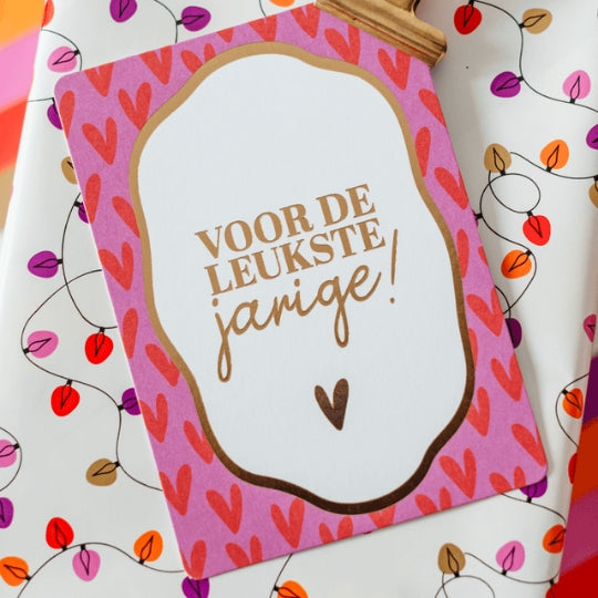 Wenskaart "Voor de leukste jarige!"