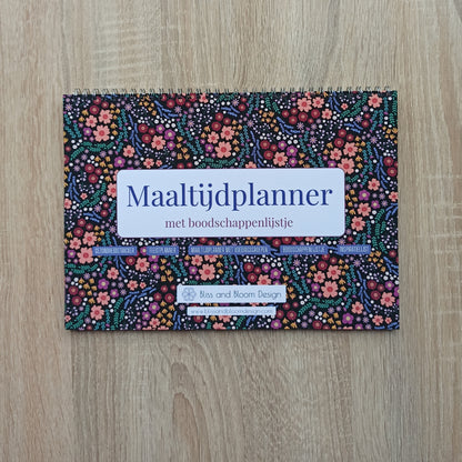 Cover maaltijdplanner met boodschappenlijstje in Midnight Garden print