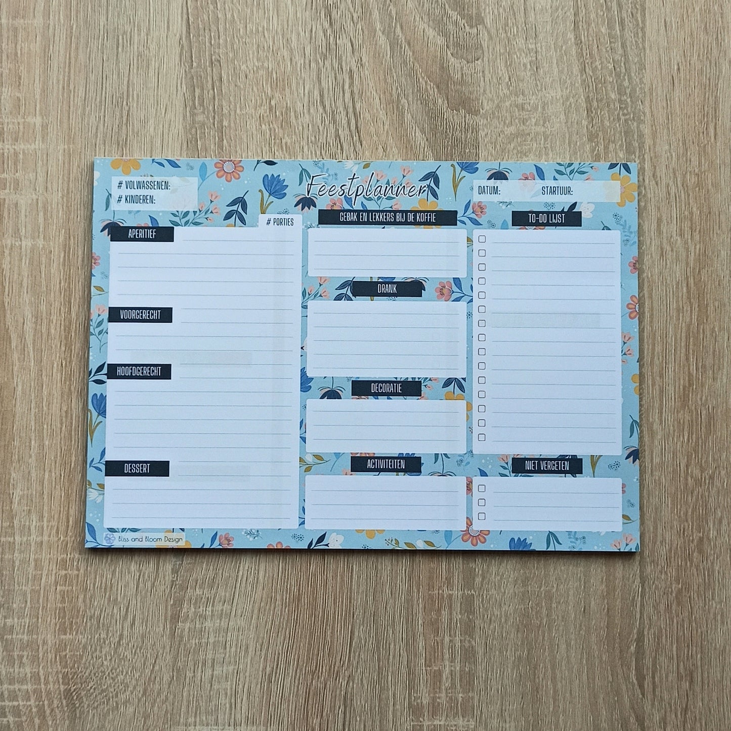 Feestplanner Sunny Petals Print