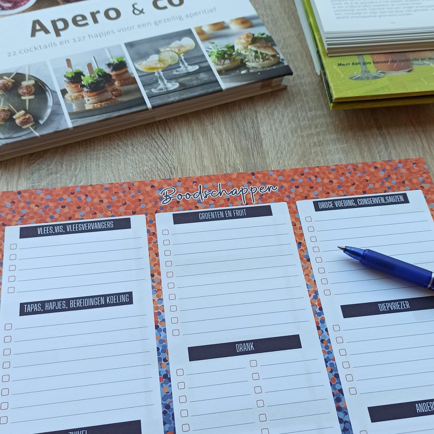 Set Maaltijdplanner met Feestplanner in Crazy Dots print
