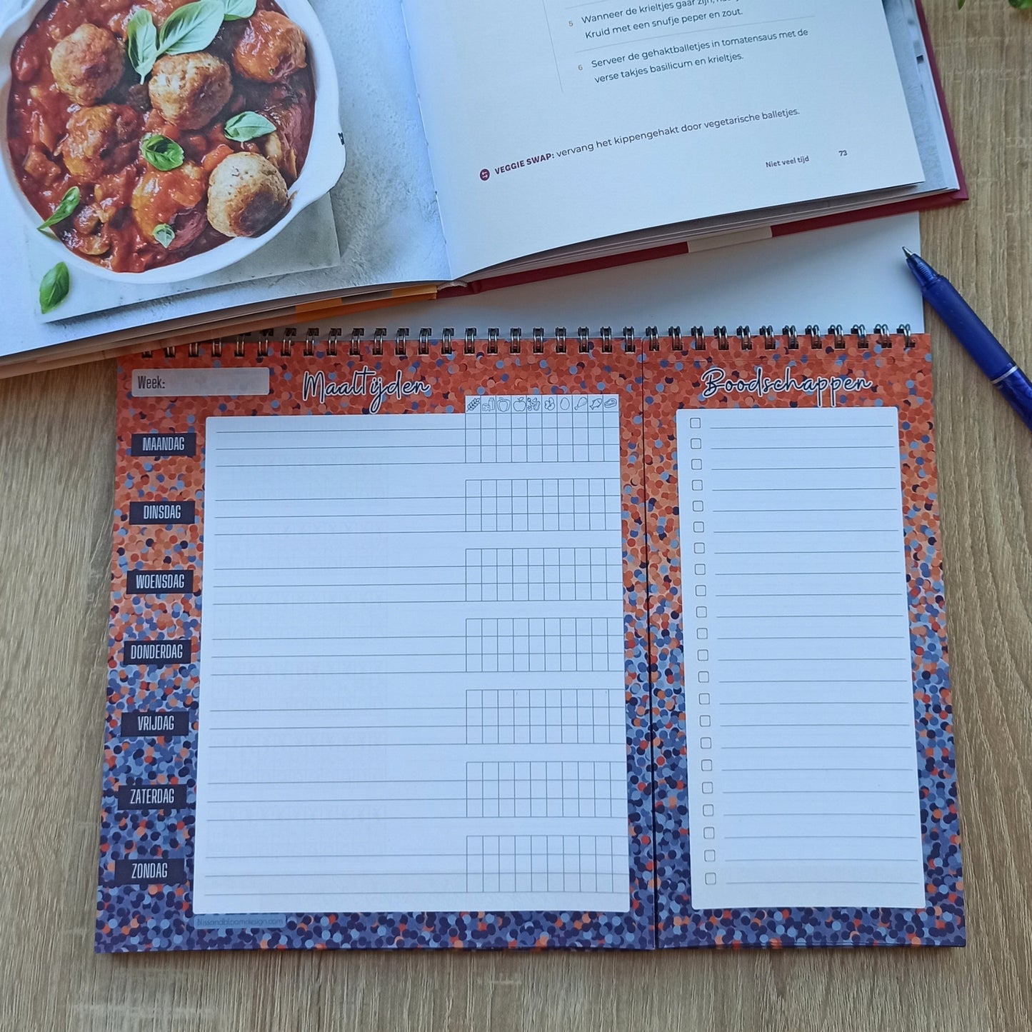 De Ultieme Maaltijdplanner in Crazy Dots print