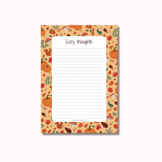 Notitieblok A5 "Cozy thoughts" in Cozy fall print