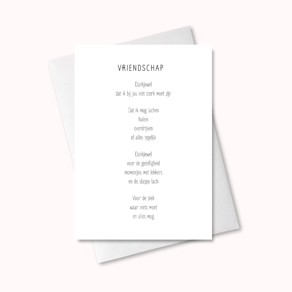 Wenskaart Vriendschap - Bedankt dat jij er altijd bent