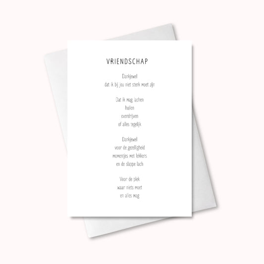 Wenskaart Vriendschap - Bedankt dat jij er altijd bent