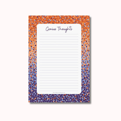 Notitieblok A5 "Genius Thoughts" in Crazy Dots print