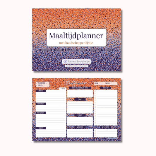 Set Maaltijdplanner met Feestplanner in Crazy Dots print