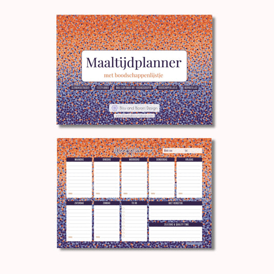 Set Maaltijdplanner en Weekplanner in Crazy Dots print
