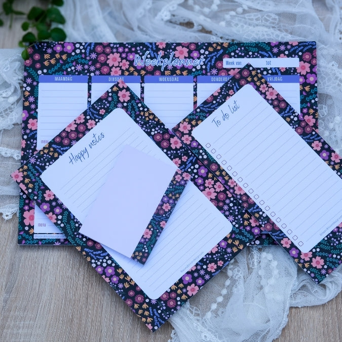 Paperloverset in Midnight Garden print (4 stuks)