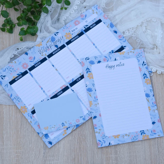 Paperloverset in Sunny Petals print (3 stuks)