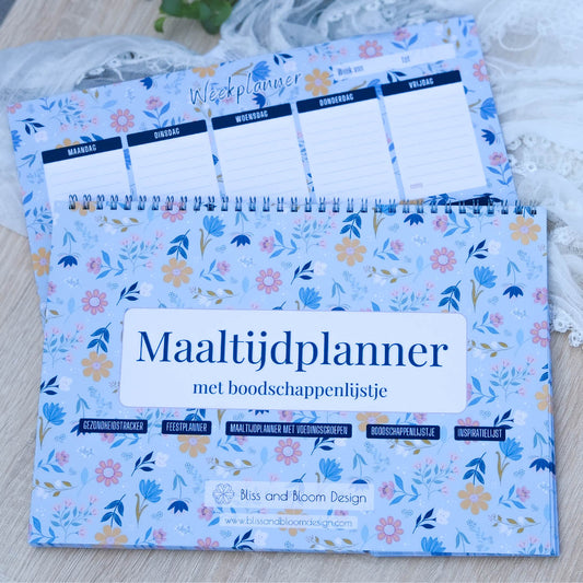 Set Maaltijdplanner en Weekplanner in Sunny Petals print