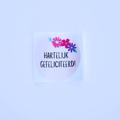 Sticker "Hartelijk Gefeliciteerd" (10 stuks)