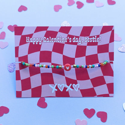 Sweetheart fijn armbandje met rocailles regenboogkleuren en goud 